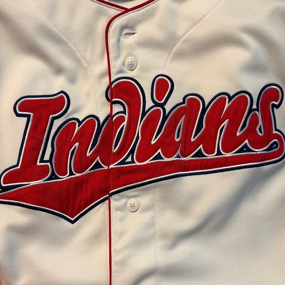 Indians Men's Baseball Jersey - Navy and White - Picture 4 of 4